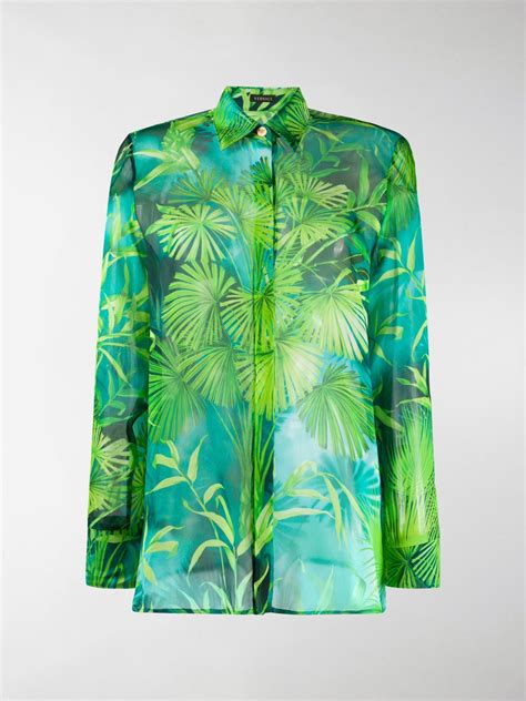 versace jungle print shirt|Versace jungle print silk shirt .